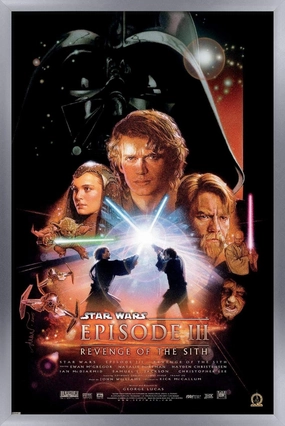 Trends International 24X36 Star Wars: Revenge Of The Sith - One Sheet Wall Poster, 36L x 24W, Silver Framed Version