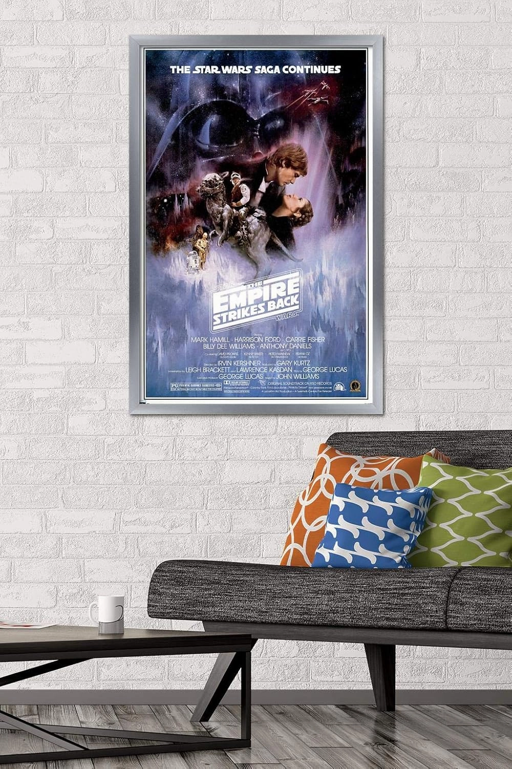 Trends International 24X36 Star Wars: The Empire Strikes Back - One Sheet 2 Wall Poster, 24" x 36", Silver Framed Version