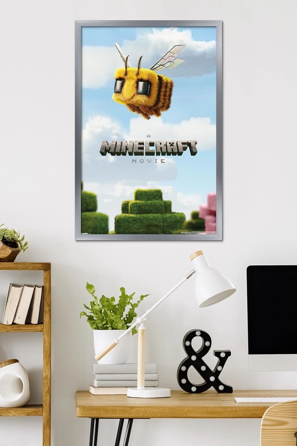 Trends International A Minecraft Movie - Bee One Sheet Wall Poster, 34L x 22.4W, Silver Framed Version