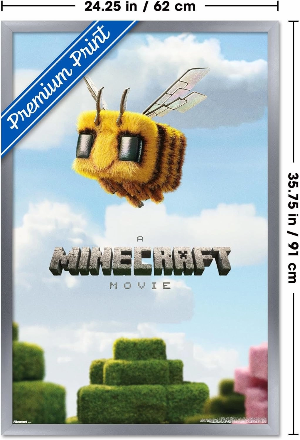 Trends International A Minecraft Movie - Bee One Sheet Wall Poster, 34L x 22.4W, Silver Framed Version