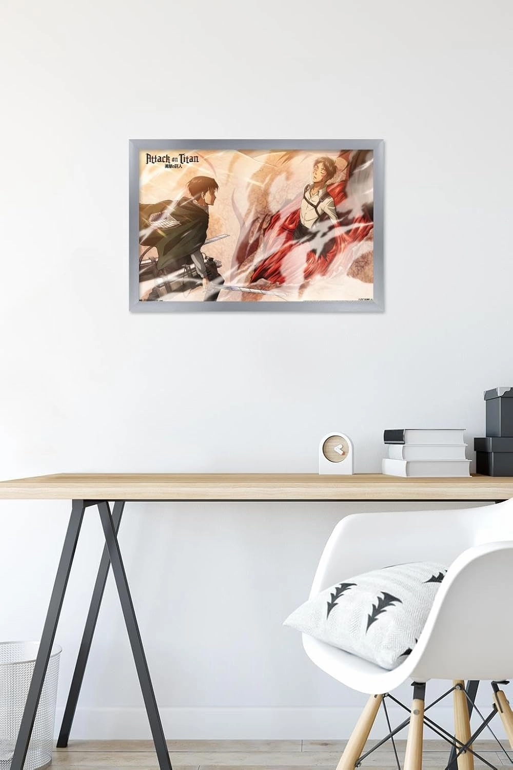 Trends International Attack on Titan - Wind Wall Poster, 14.725" x 22.375", Silver Framed Version