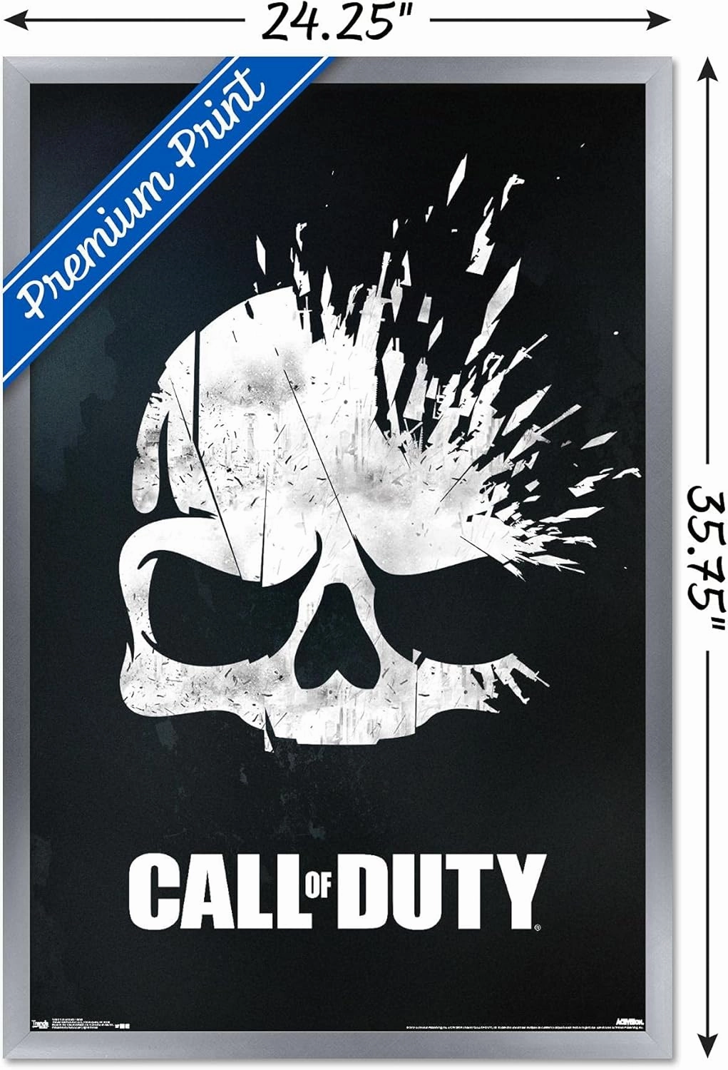 Trends International Call of Duty - Skull Wall Poster, 22.375" x 34", Silver Framed Version
