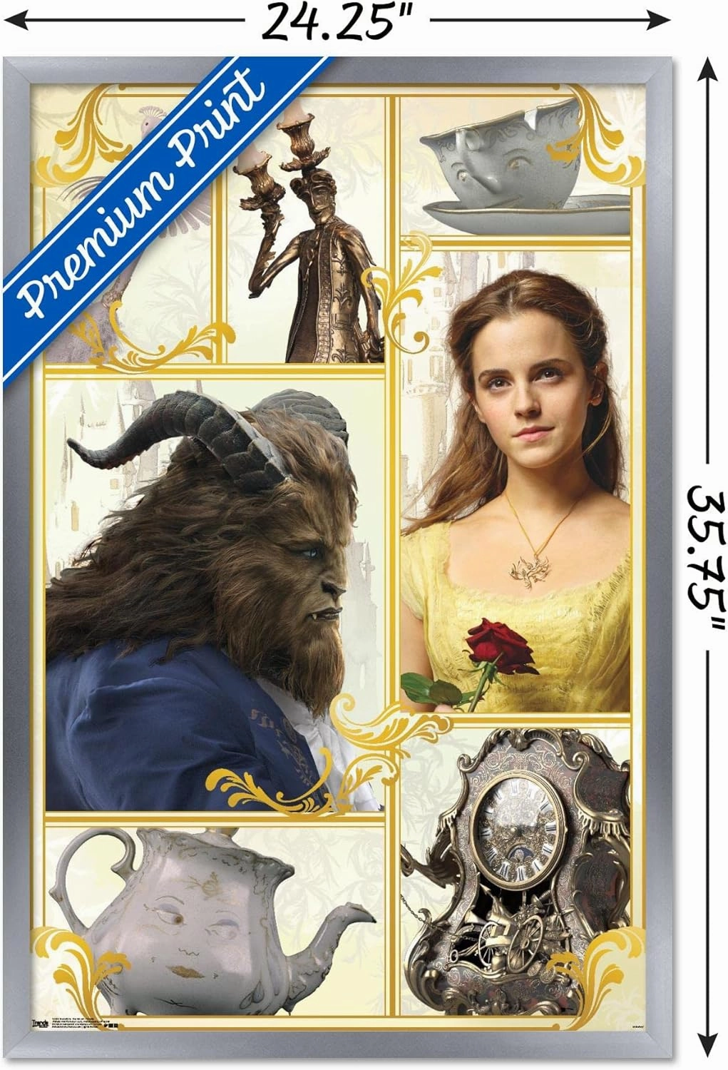 Trends International Disney Beauty And The Beast - Group Wall Poster, 22.375" x 34", Silver Framed Version
