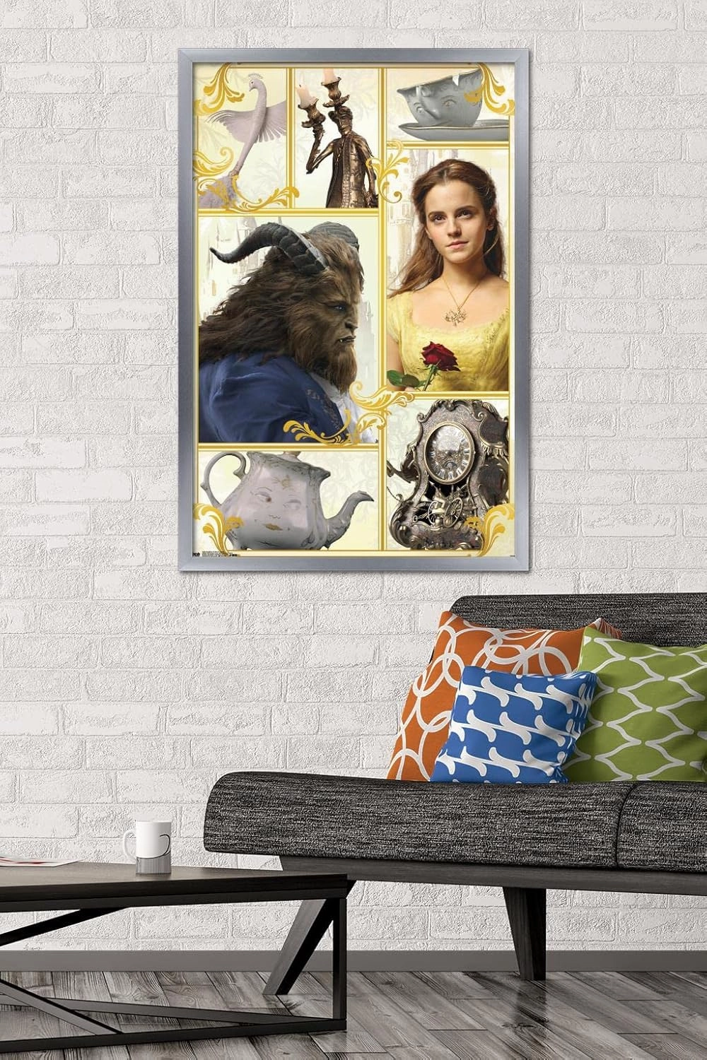 Trends International Disney Beauty And The Beast - Group Wall Poster, 22.375" x 34", Silver Framed Version