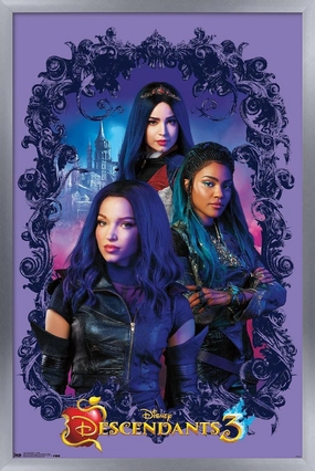 Trends International Disney Descendants 3 - Group Wall Poster, 22.375" x 34", Silver Framed Version