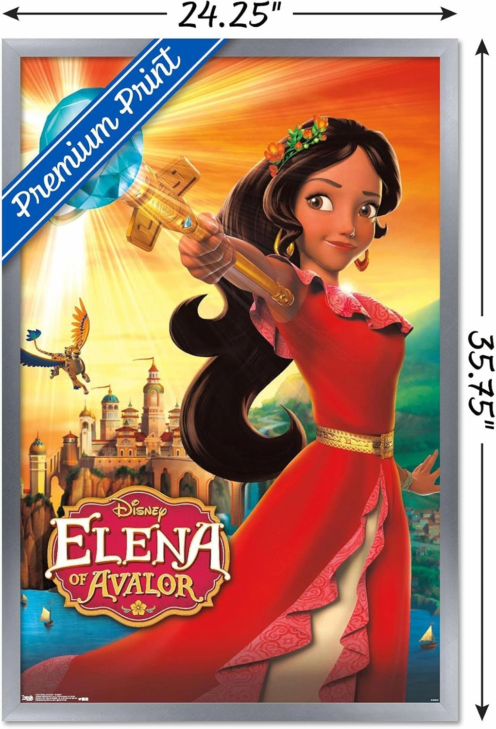 Trends International Disney Elena of Avalor - One Sheet Wall Poster, 22.375" x 34", Silver Framed Version