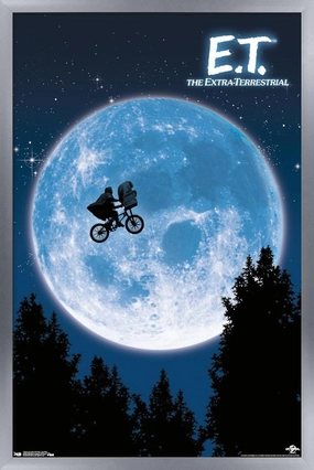 Trends International E.T. The Extra-Terrestrial Wall Poster, 22.375" x 34", Silver Framed Version