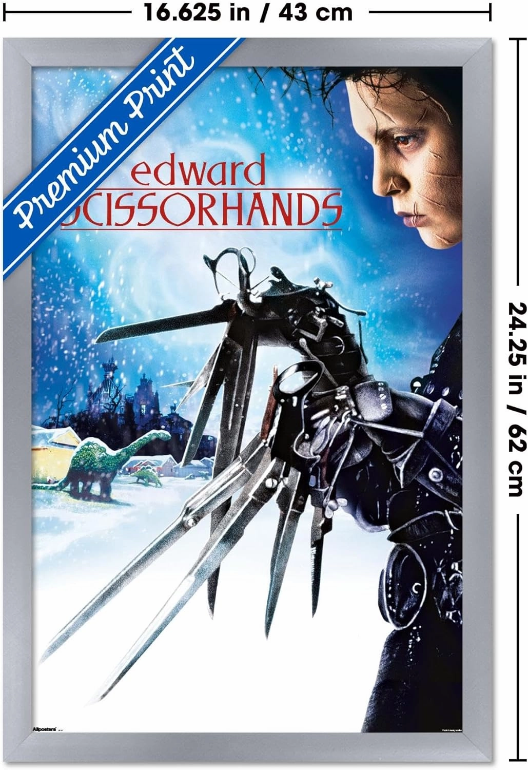 Trends International Edward Scissorhands - Profile One Sheet Wall Poster, 22.4L x 14.7W, Silver Framed Version