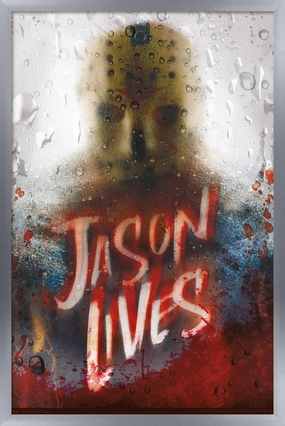 Trends International Friday The 13th - Jason Lives Wall Poster, 22.375" x 34", Silver Framed Version