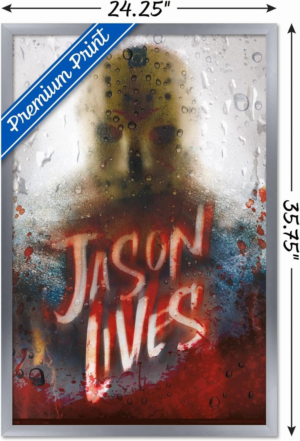 Trends International Friday The 13th - Jason Lives Wall Poster, 22.375" x 34", Silver Framed Version