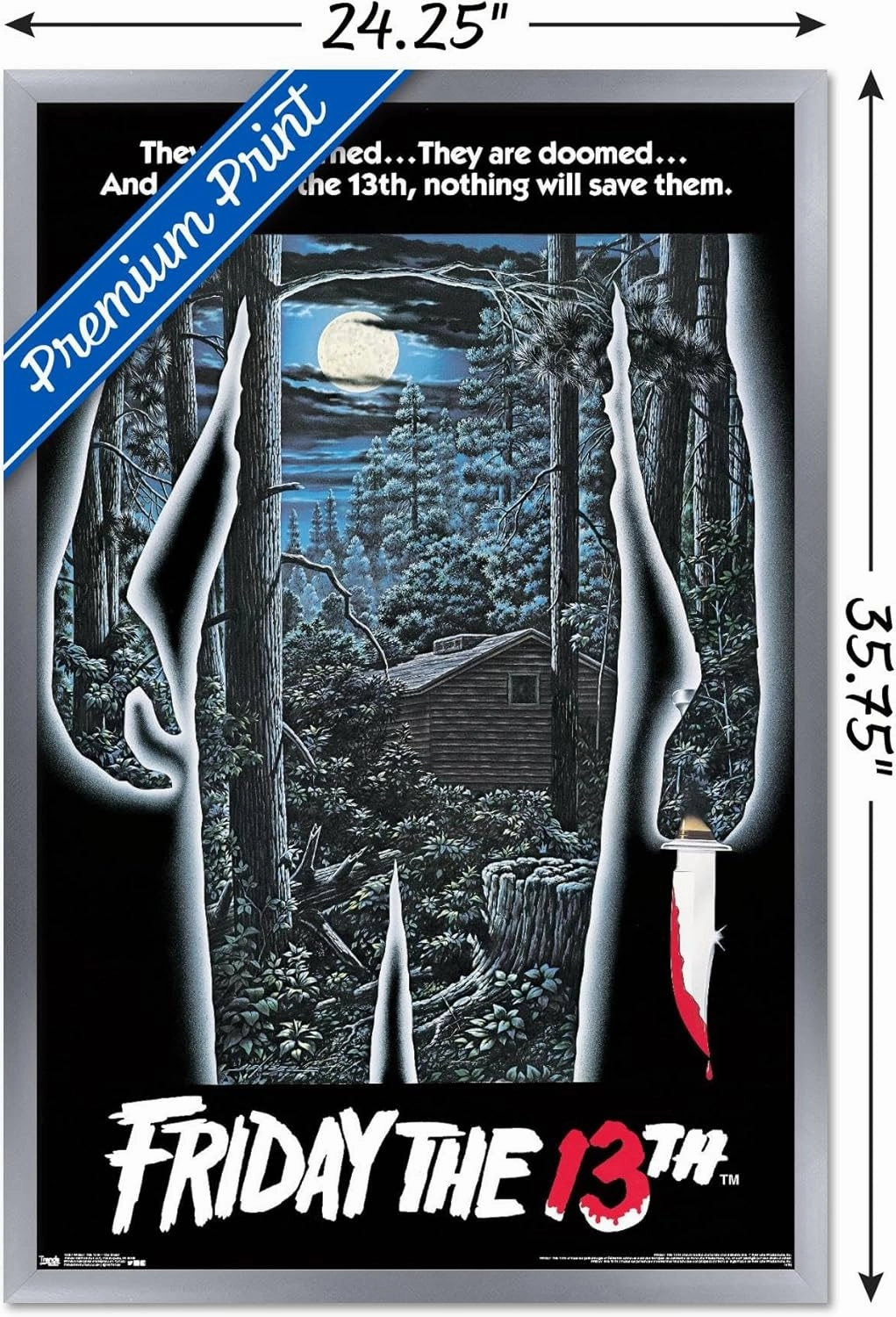 Trends International Friday the 13th - One Sheet Wall Poster, 22.375" x 34", Silver Framed Version