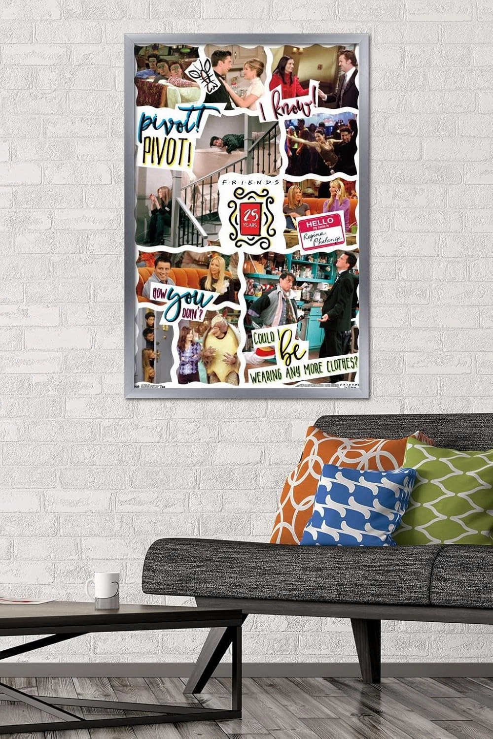 Trends International Friends - 25th Wall Poster, 22.375" x 34", Silver Framed Version