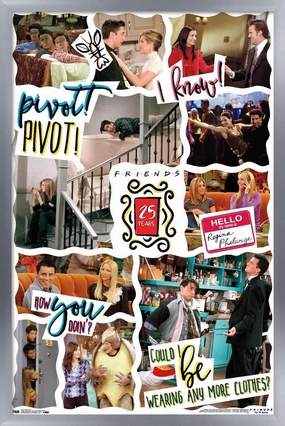 Trends International Friends - 25th Wall Poster, 22.375" x 34", Silver Framed Version