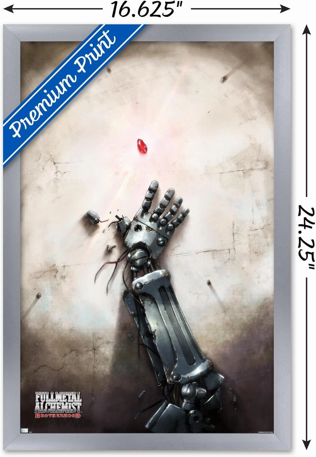 Trends International Fullmetal Alchemist: Brotherhood - Key Art 4 Wall Poster, 22.4L x 14.7W, Silver Framed Version