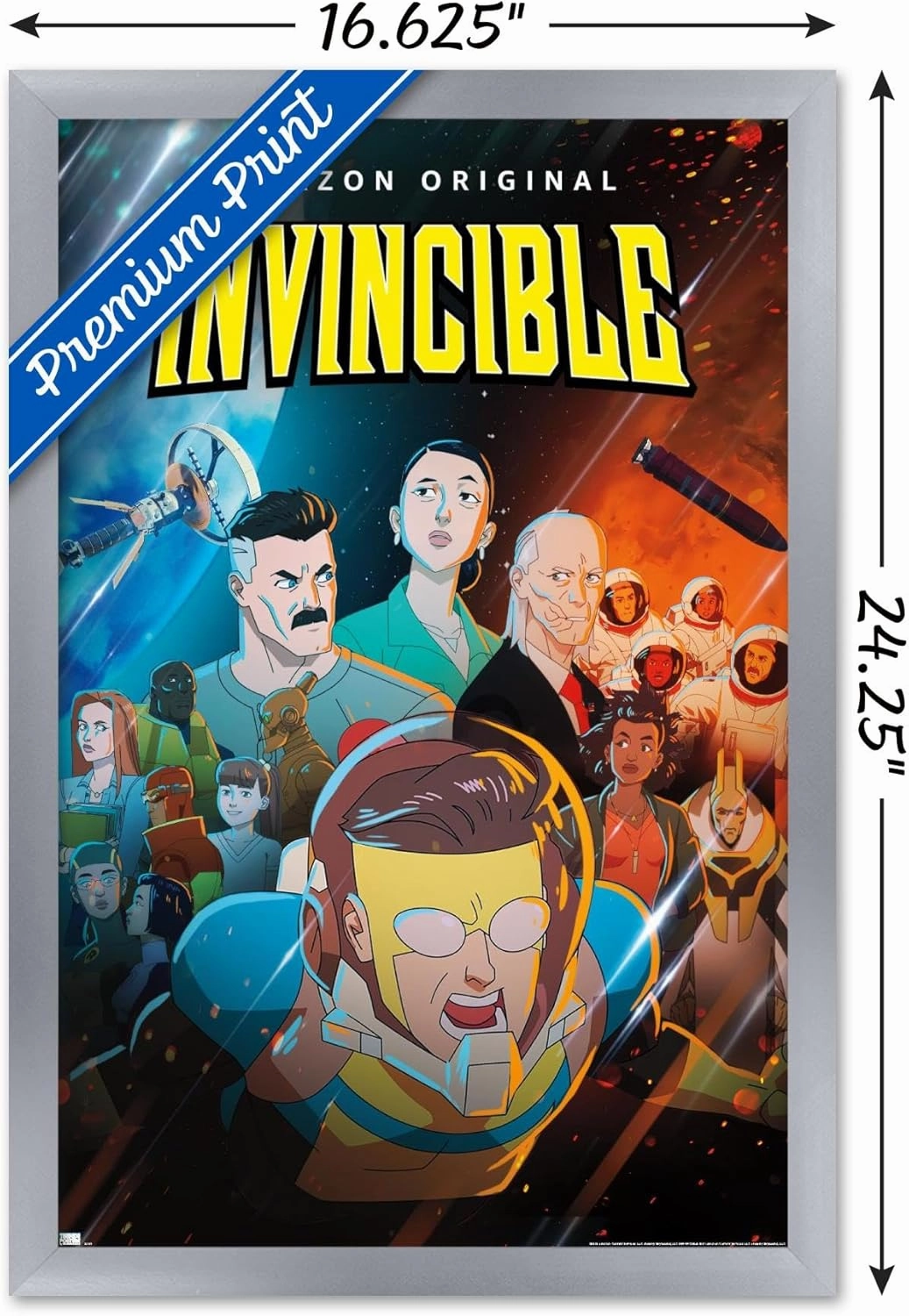 Trends International Invincible - Space One Sheet Wall Poster, 22.4L x 14.7W, Silver Framed Version