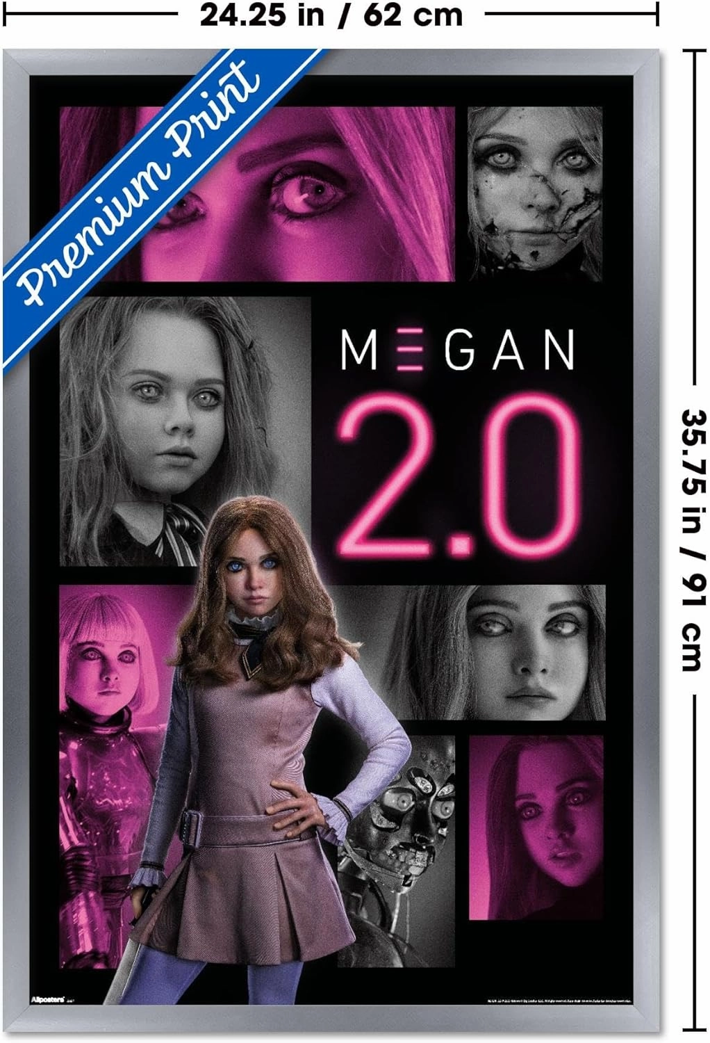 Trends International M3gan 2.0 - One Sheet Wall Poster, 34L x 22.4W, Silver Framed Version