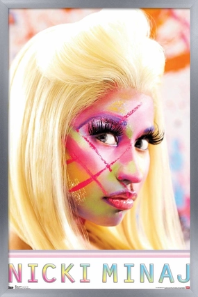 Trends International Nicki Minaj - Face Paint Wall Poster, 22.375" x 34", Silver Framed Version