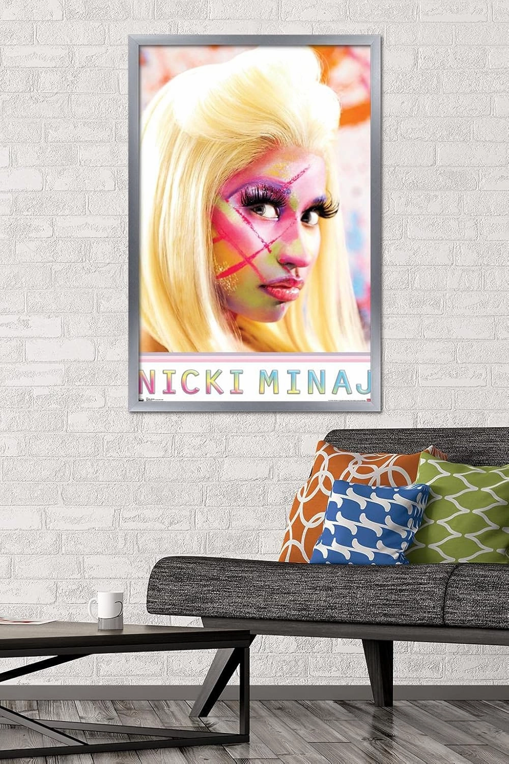 Trends International Nicki Minaj - Face Paint Wall Poster, 22.375" x 34", Silver Framed Version