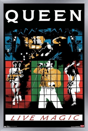 Trends International Queen - Live Magic Wall Poster, 22.375" x 34", Silver Framed Version