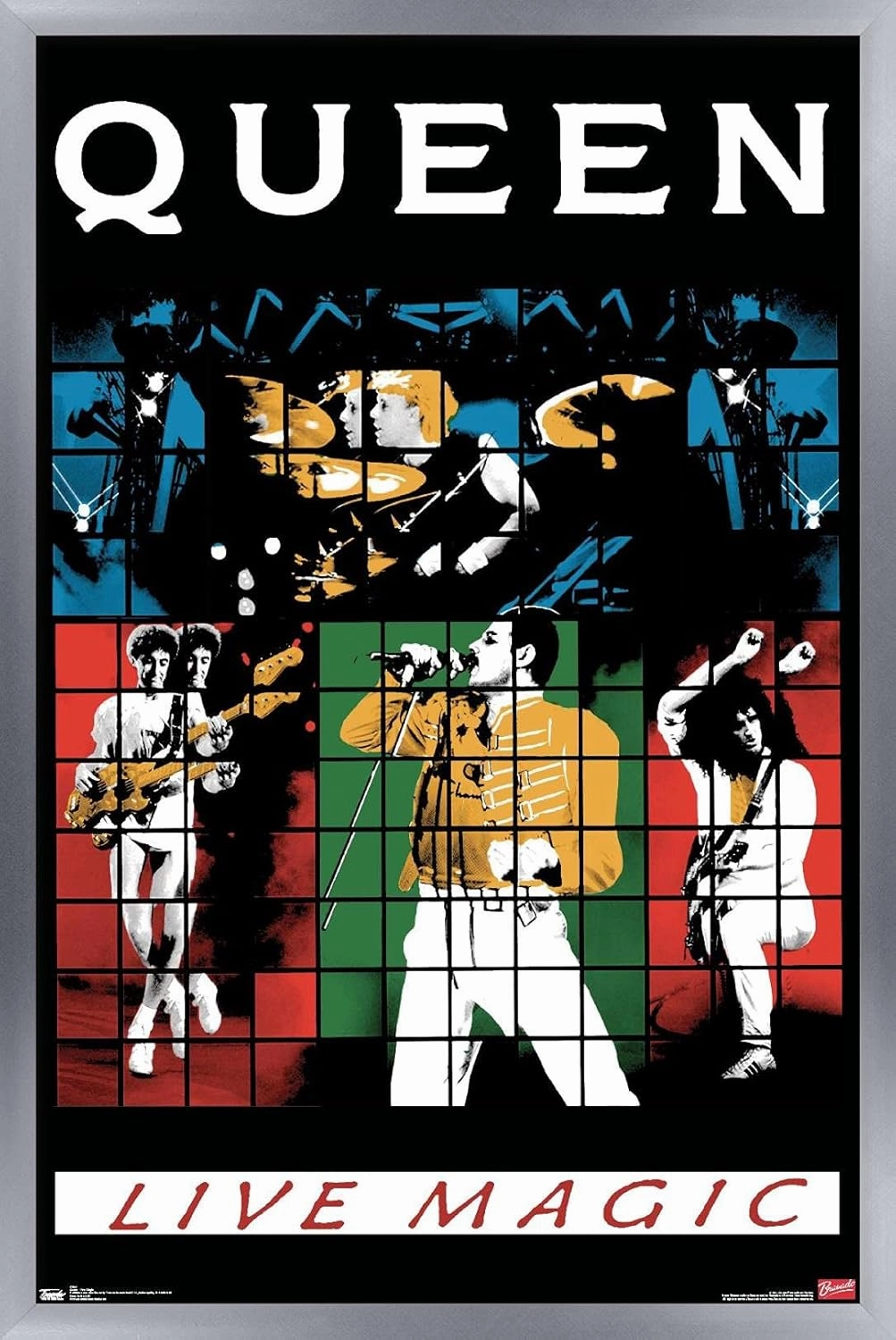 Trends International Queen - Live Magic Wall Poster, 22.375" x 34", Silver Framed Version