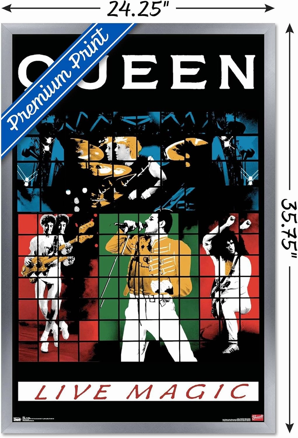 Trends International Queen - Live Magic Wall Poster, 22.375" x 34", Silver Framed Version