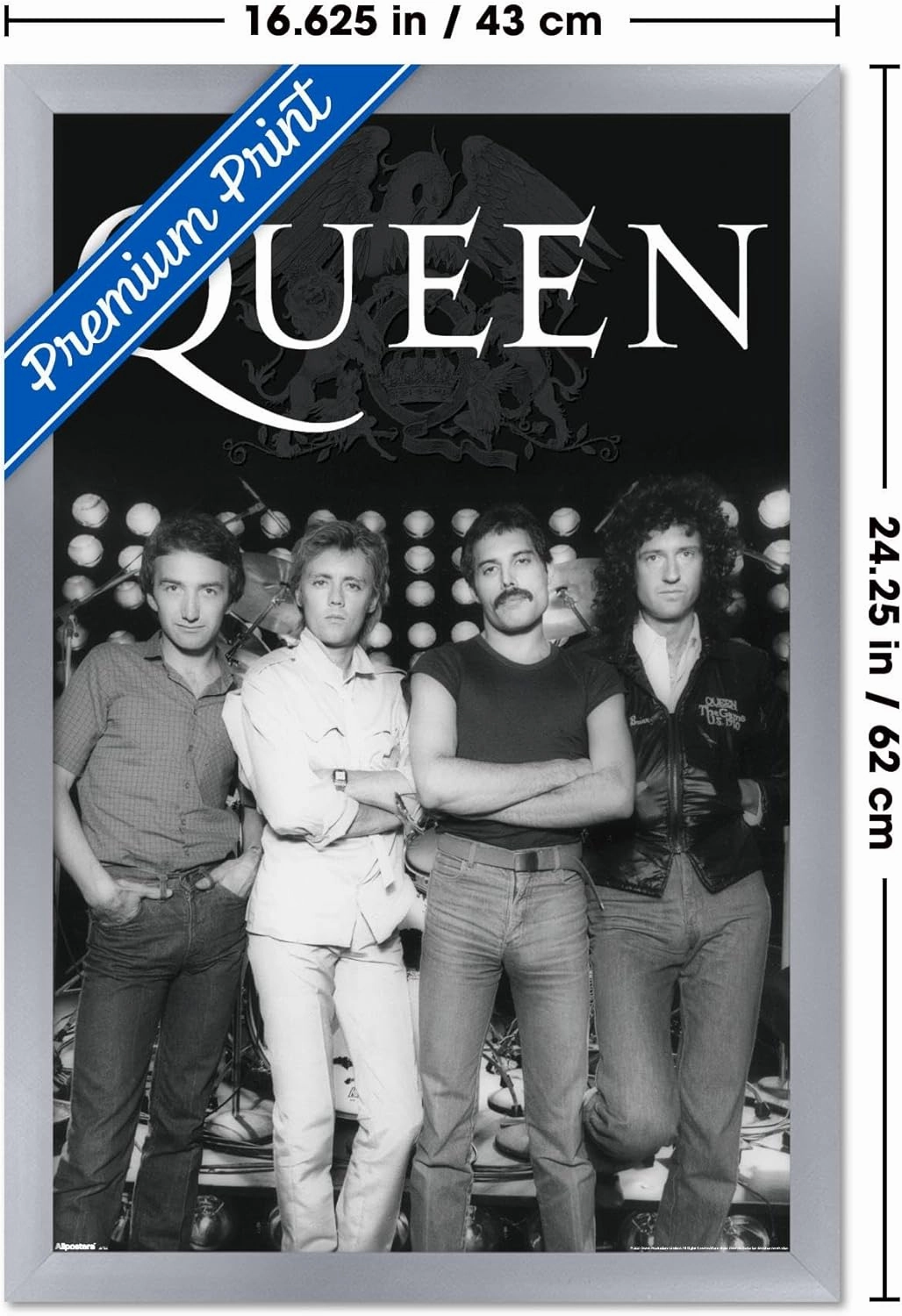 Trends International Queen - The Band Wall Poster, 22.4L x 14.7W, Silver Framed Version
