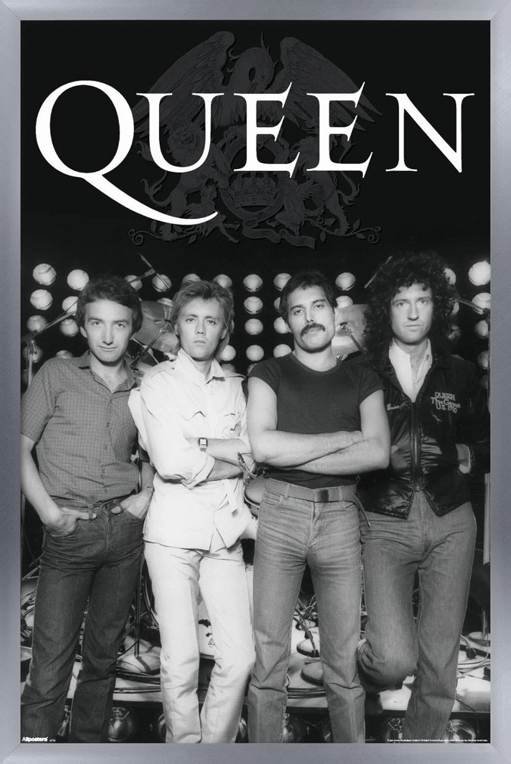 Trends International Queen - The Band Wall Poster, 22.4L x 14.7W, Silver Framed Version