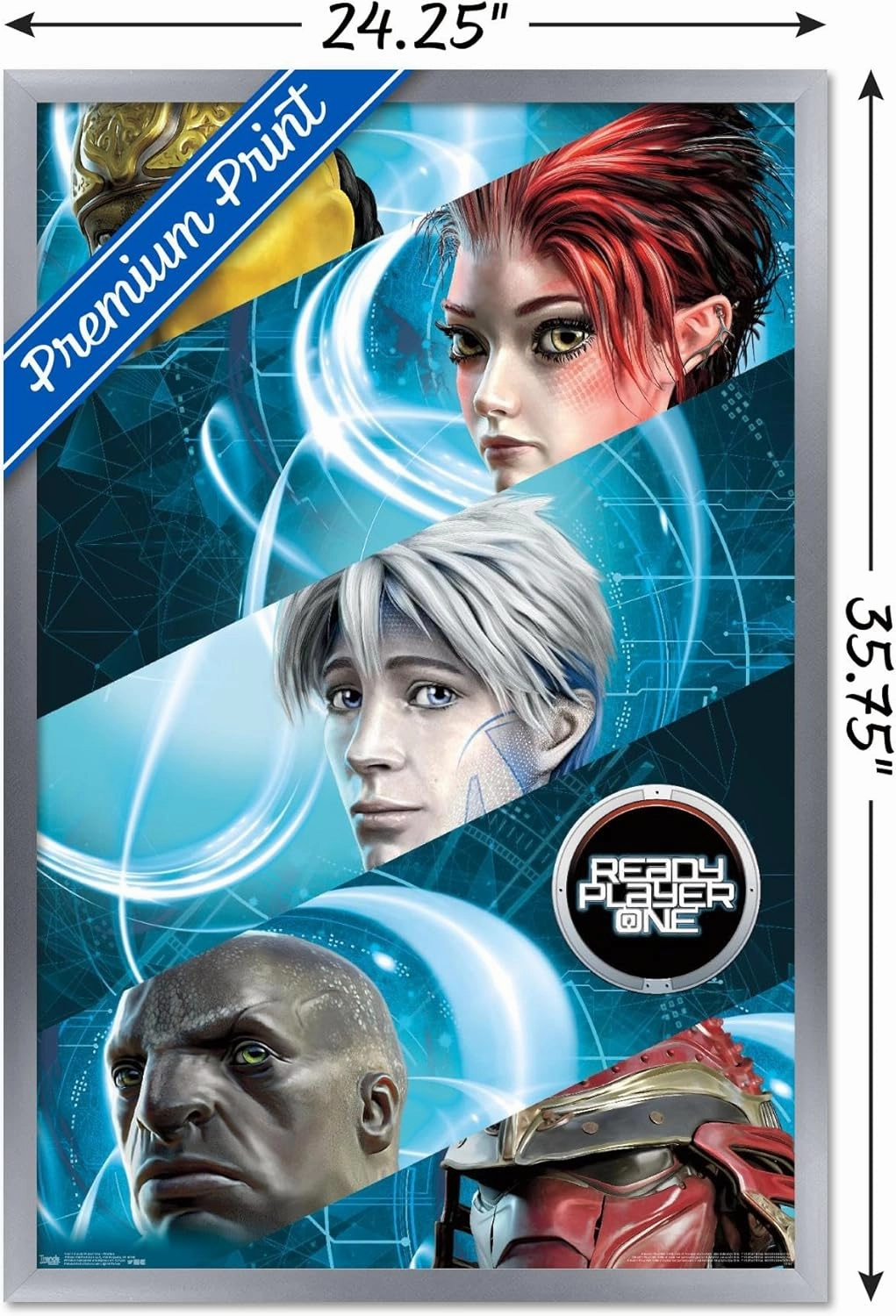 Trends International Ready Player One - Profiles Wall Poster, 22.375" x 34", Silver Framed Version