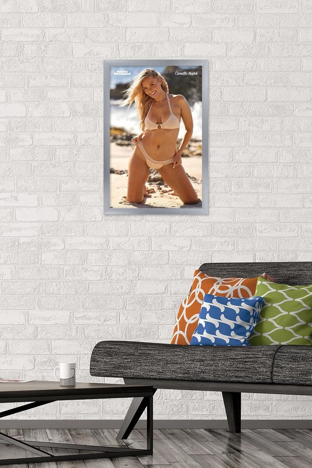 Trends International Sports Illustrated: Swimsuit Edition - Camille Kostek 22 Wall Poster, 14.725" x 22.375", Silver Framed Version