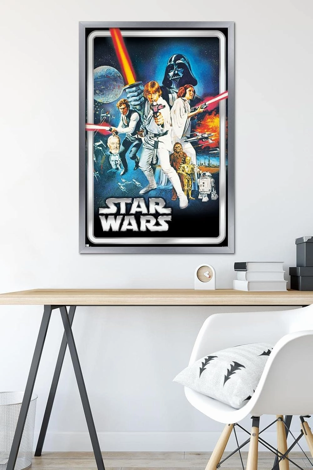 Trends International Star Wars: A New Hope - Classic Pose Wall Poster, 34L x 22.4W, Silver Framed Version
