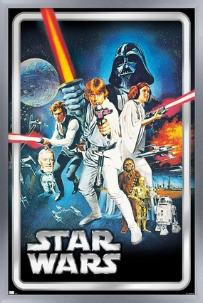 Trends International Star Wars: A New Hope - Classic Pose Wall Poster, 34L x 22.4W, Silver Framed Version