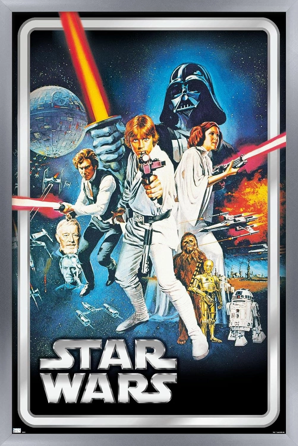 Trends International Star Wars: A New Hope - Classic Pose Wall Poster, 34L x 22.4W, Silver Framed Version