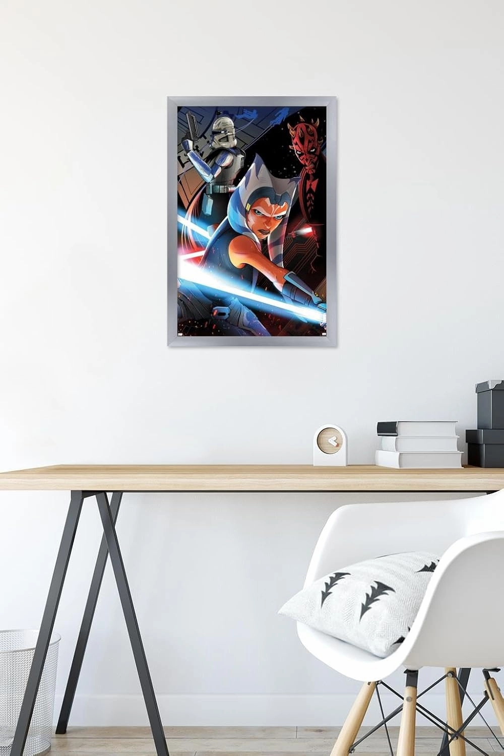 Trends International Star Wars: The Clone Wars By Cryssy Cheung Wall Poster, 22.4L x 14.7W, Silver Framed Version