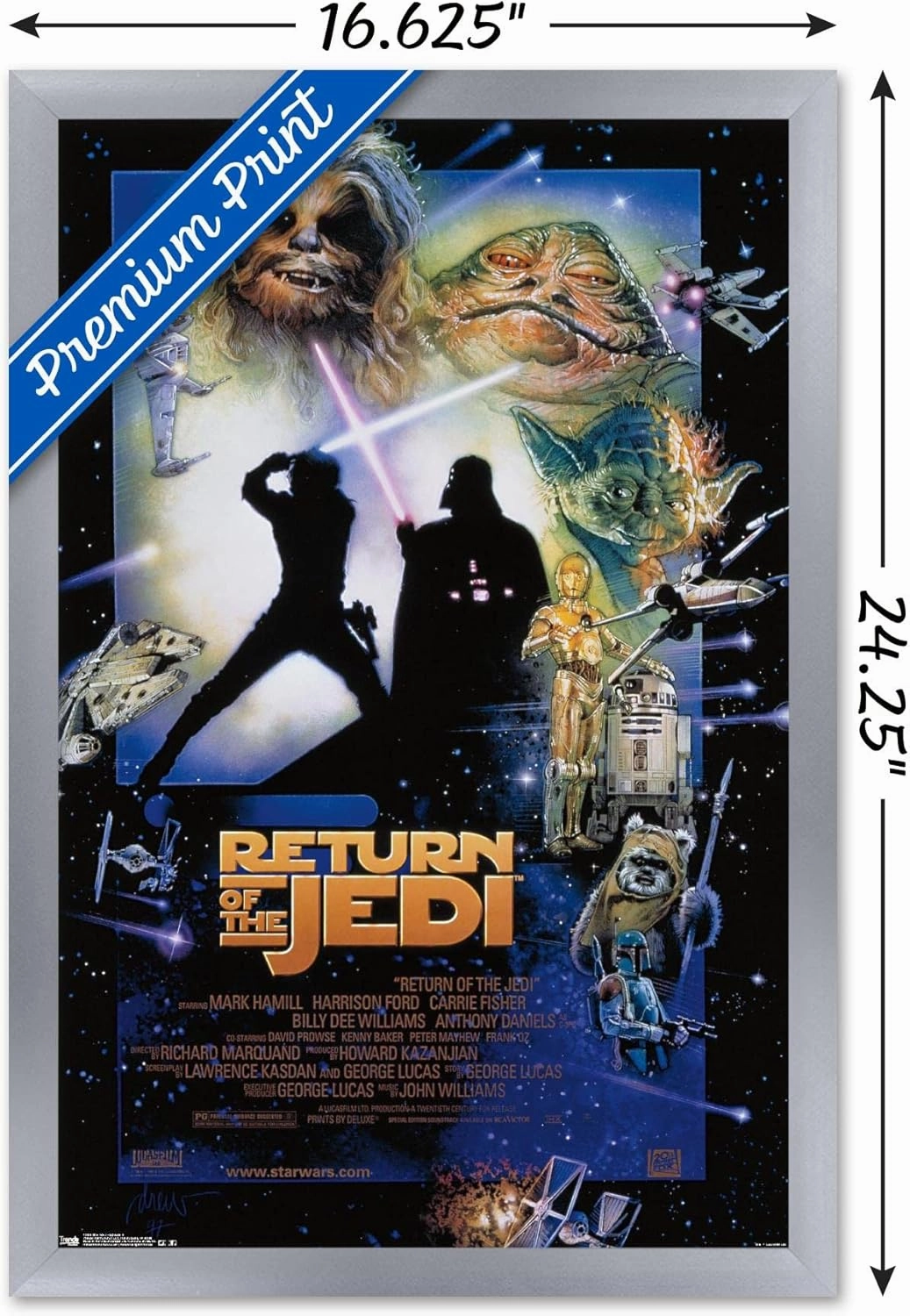 Trends International Star Wars: The Return Of The Jedi - One Sheet Wall Poster, 14.725" x 22.375", Silver Framed Version