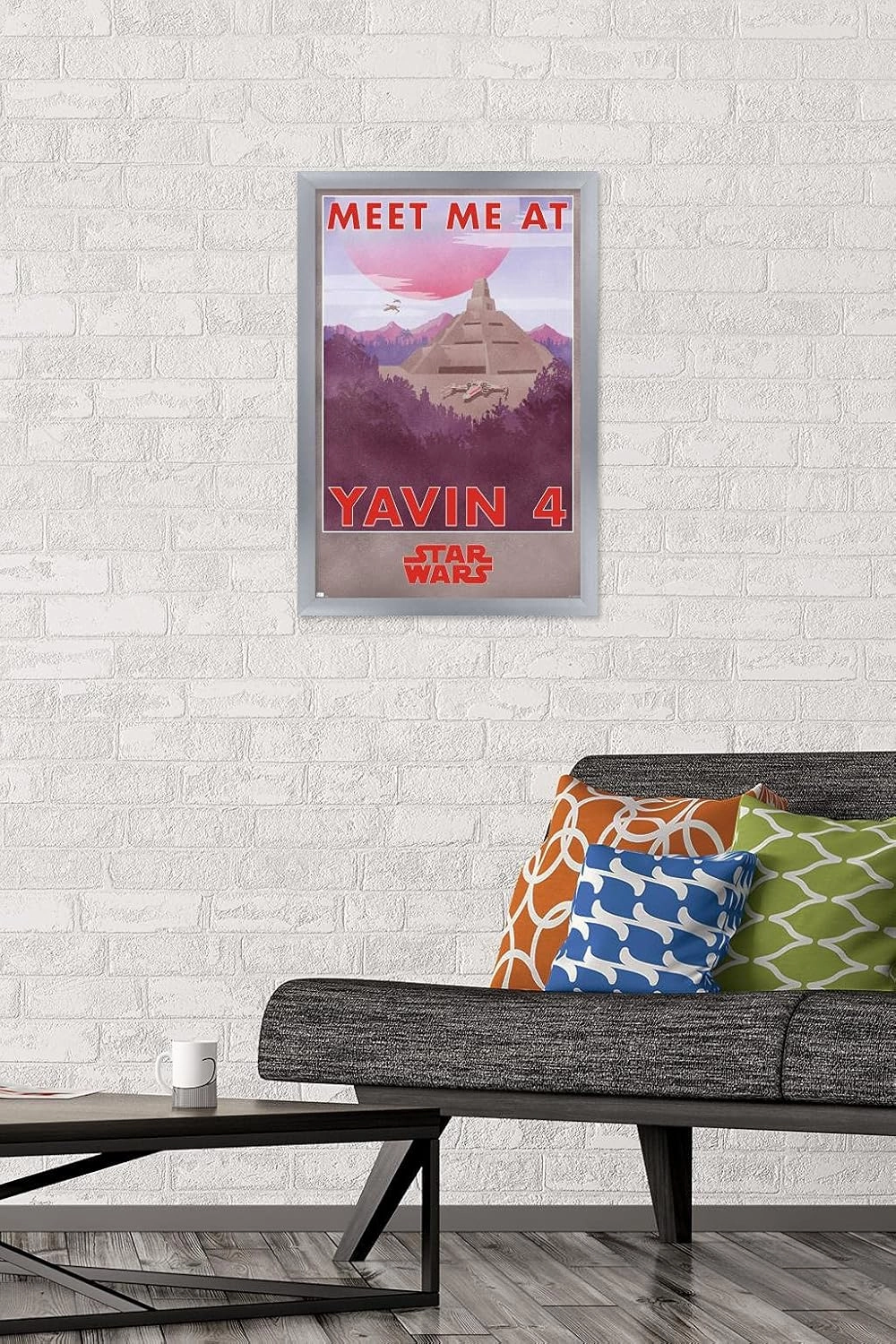 Trends International Star Wars: Yavin 4 - Meet Me at Yavin 4 Wall Poster, 22.4L x 14.7W, Silver Framed Version