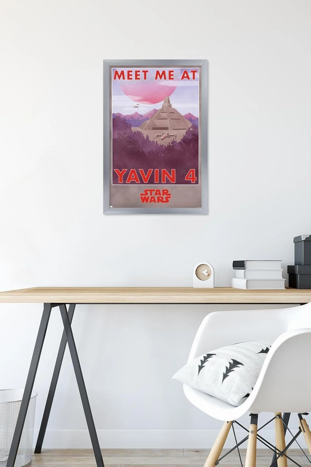 Trends International Star Wars: Yavin 4 - Meet Me at Yavin 4 Wall Poster, 22.4L x 14.7W, Silver Framed Version