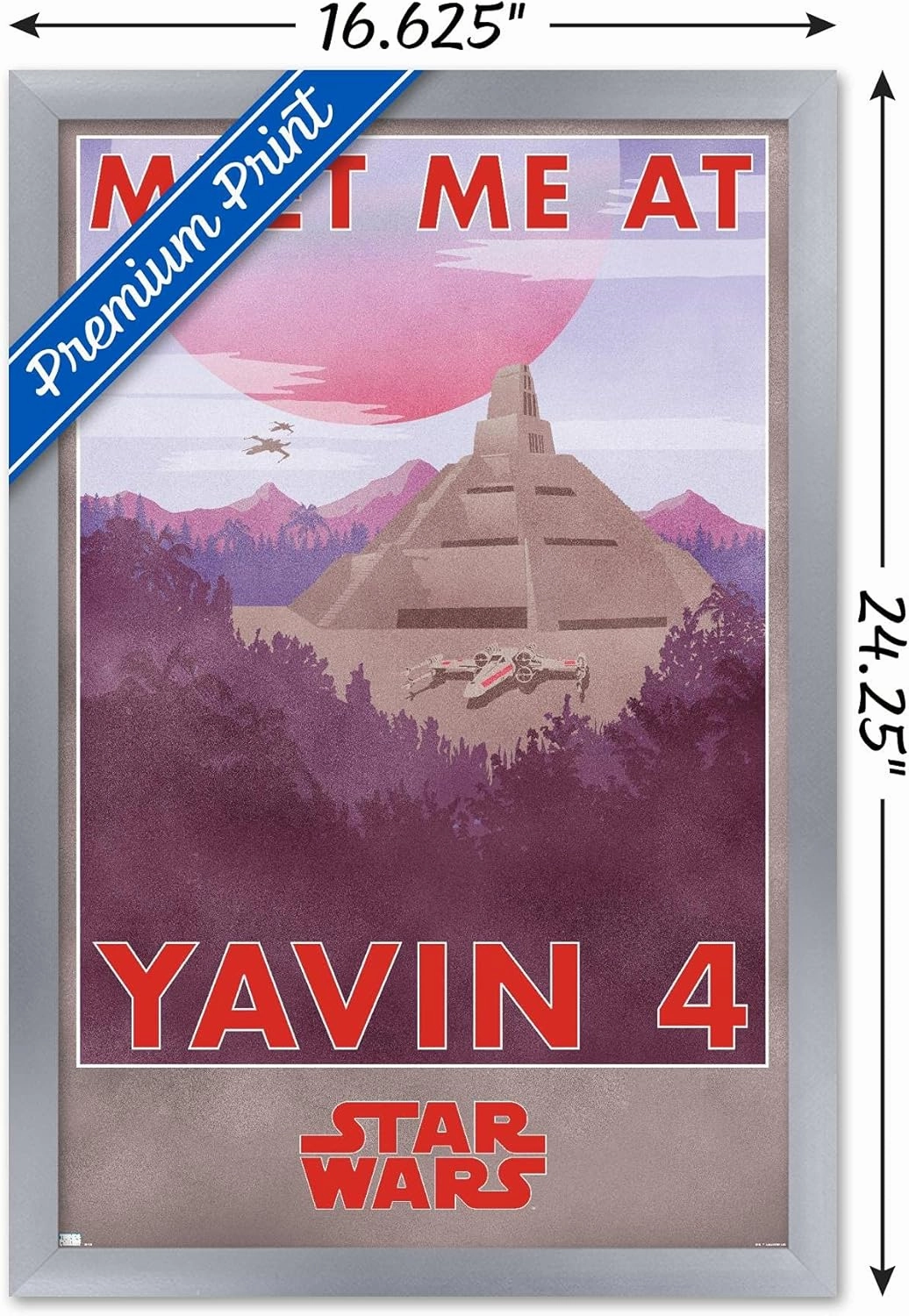 Trends International Star Wars: Yavin 4 - Meet Me at Yavin 4 Wall Poster, 22.4L x 14.7W, Silver Framed Version