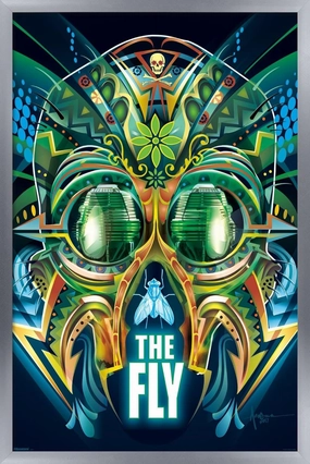 Trends International The Fly (1986) - Psychedelic Wall Poster, 22.4L x 14.7W, Silver Framed Version