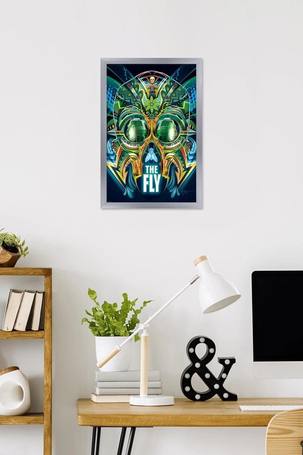 Trends International The Fly (1986) - Psychedelic Wall Poster, 22.4L x 14.7W, Silver Framed Version