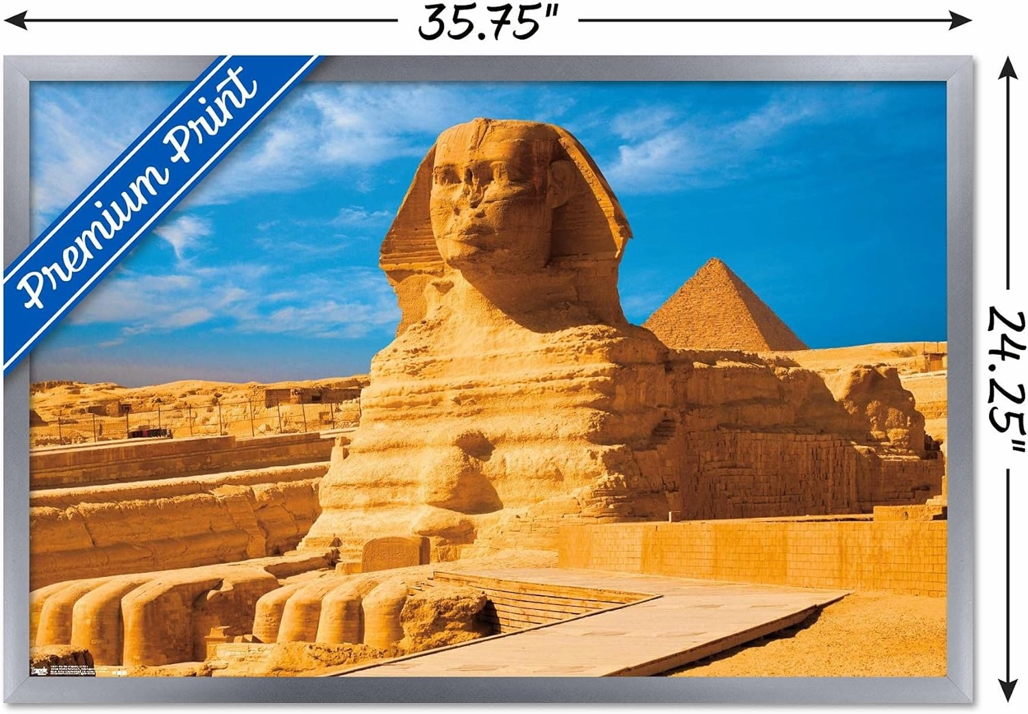 Trends International The Great Sphinx Of Giza Wall Poster, 22.375" x 34", Silver Framed Version