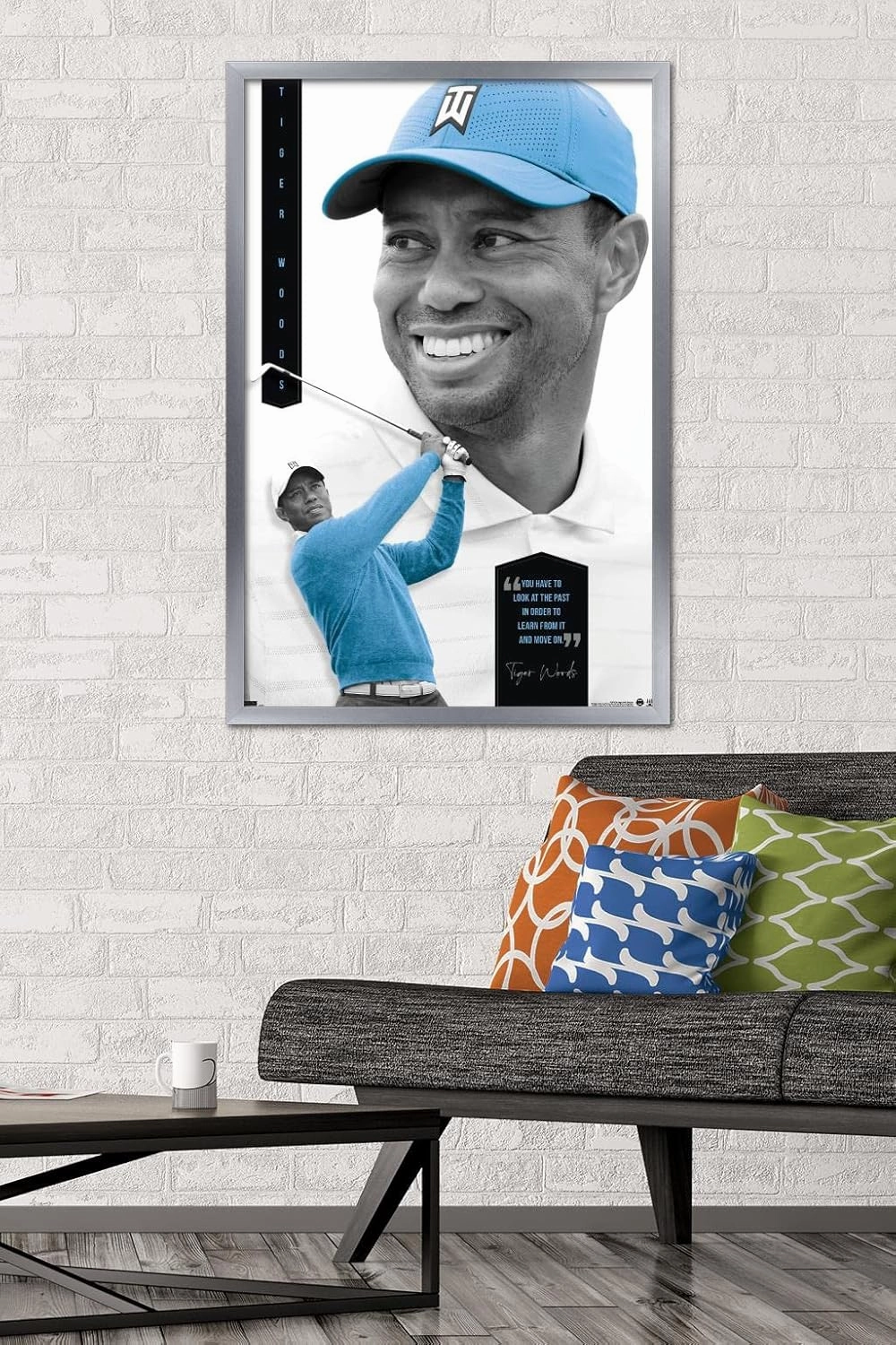 Trends International Tiger Woods - Learn From It Wall Poster, 22.375" x 34", Silver Framed Version