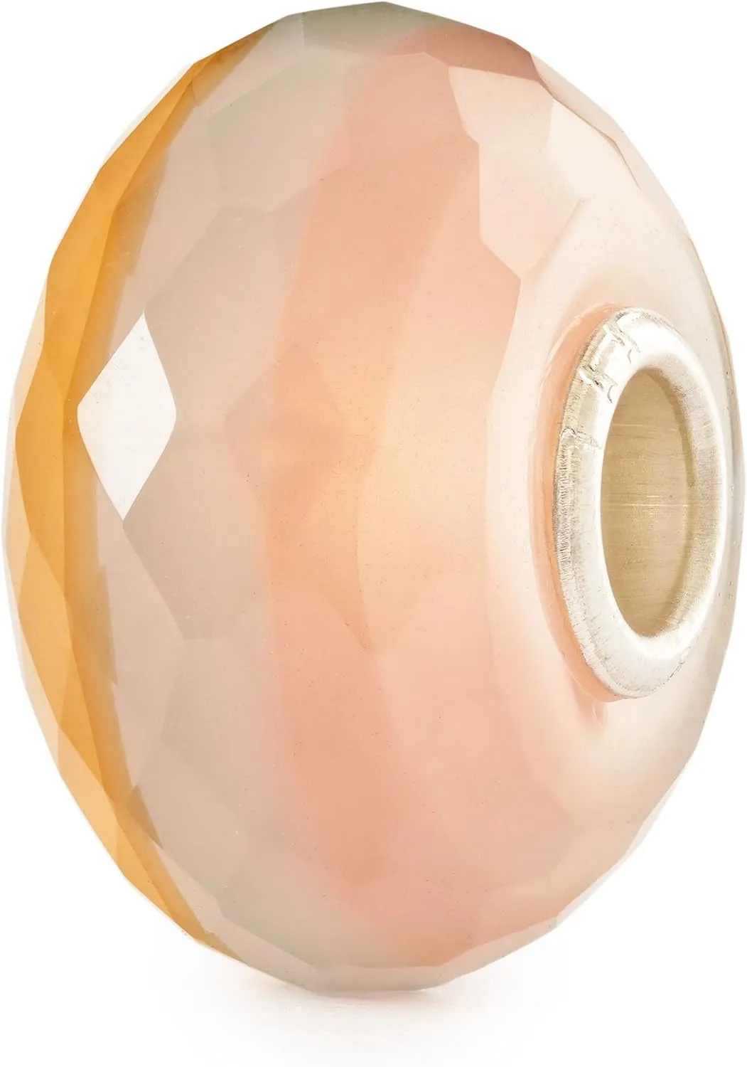 TROLLBEADS Blush Waterstone Bead - Faceted Glass in Warm Pink & Orange Hues | Authentic Brand Charm | Carpe Diem Collection | Design by Neetu Gupta