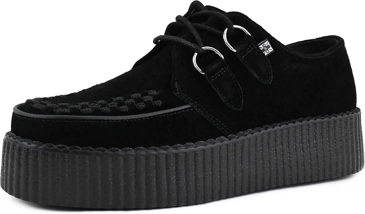 T.U.K. Suede Viva Mondo Creepers Shoes for Women and Men, Lace Up Platform Shoes