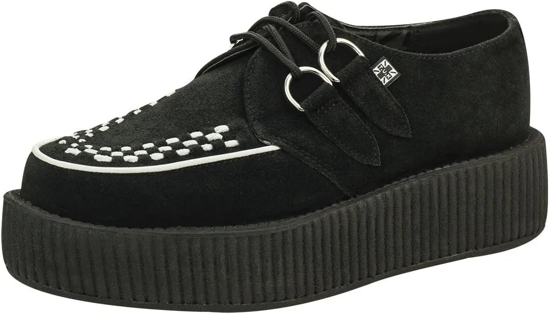 T.U.K. Suede Viva Mondo Creepers Shoes for Women and Men, Lace Up Platform Shoes