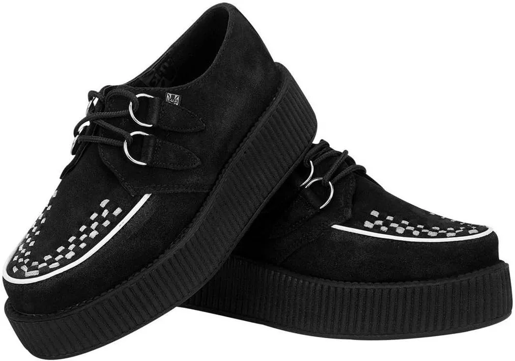 T.U.K. Suede Viva Mondo Creepers Shoes for Women and Men, Lace Up Platform Shoes