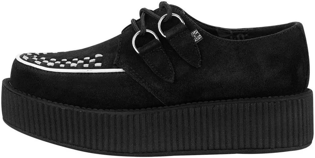 T.U.K. Suede Viva Mondo Creepers Shoes for Women and Men, Lace Up Platform Shoes