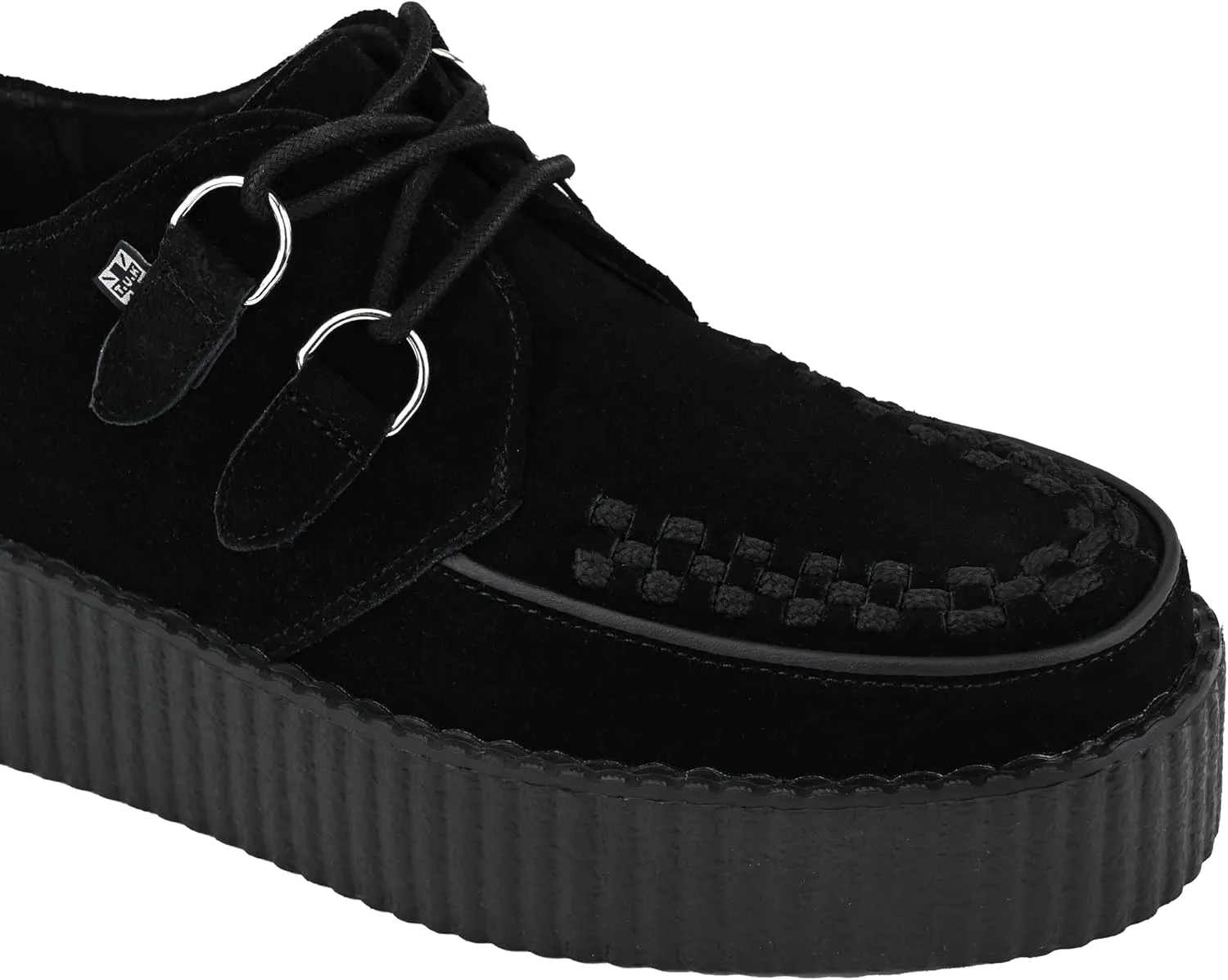 T.U.K. Suede Viva Mondo Creepers Shoes for Women and Men, Lace Up Platform Shoes