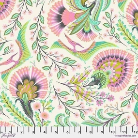 Tula Pink Wing It - Blush ROAR! Cotton Fabric, Free Spirit, Dinosaurs PWTP225.BLUSH