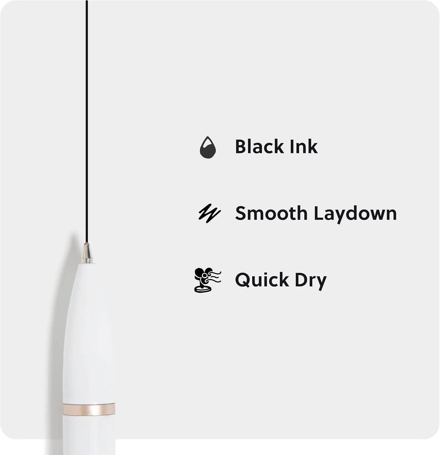 U Brands Monterey Ballpoint Pens, Set of 4, Black and White With Rose Gold Details, Bold (1.0 mm) Point, Black Ink