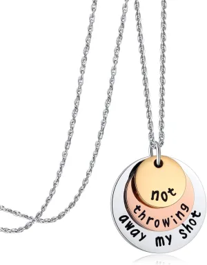 Ukodnus Not Throwing Away My Shot Tri-Layer Necklace for Teen Girls Hamilton Gifts Broadway Musical Inspired Jewelry (Necklace)